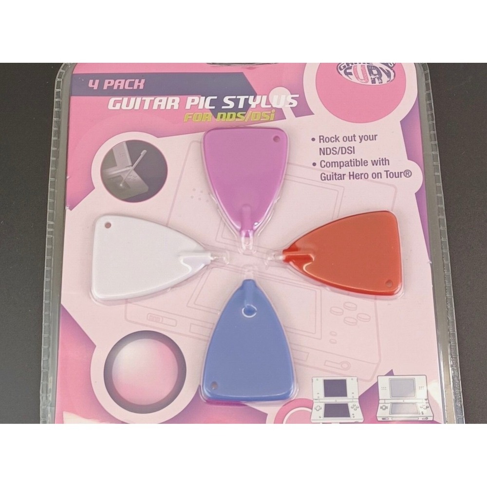 Game Fury 4 Pack Guitar Pic Stylus for Nintendo DS DSi DSL-490-G New Sakar Pick